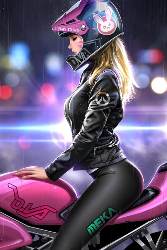 Anime Girl Bike Decorate Posters